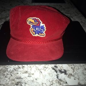 Retro vintage Kansas Jayhawks corduroy hat cap